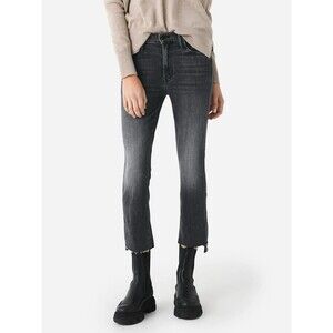 NEW MOTHER Womens Size 27 Insider Crop Step Fray Jeans Dancing In The Moonlight